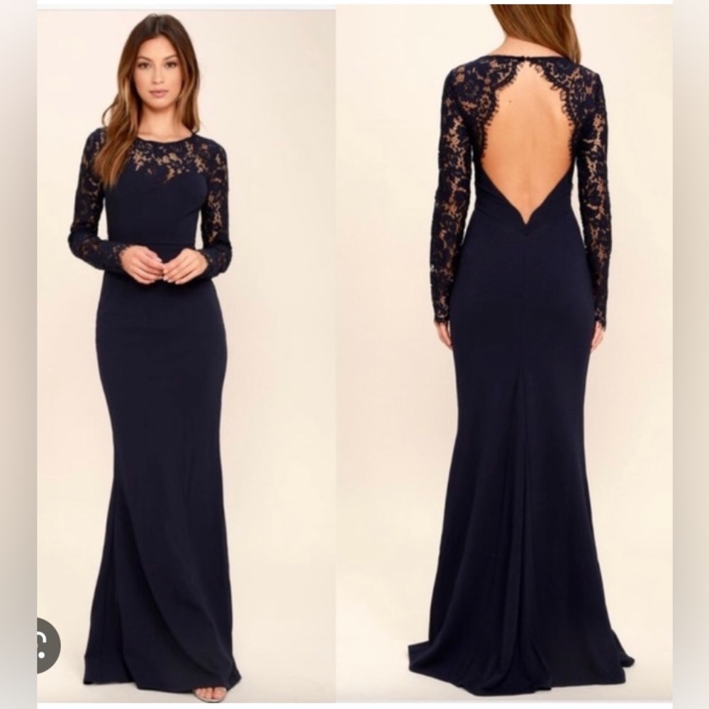 Lulu’s Whenever You Call Navy Dress